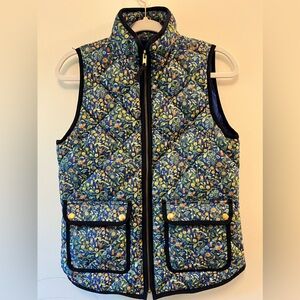 J. CREW Liberty of London Catesby Floral Birds Puffer Excursion Vest XS